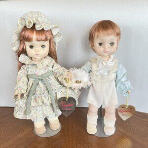 Vintage 1966 Effanbee Punkin Girl Boy Dolls Ginger Freckles Prairie Sleepy Eyes